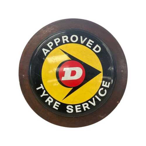 Dunlop Approved Tyre Service Enamel Sign *** NO RESERVE ***