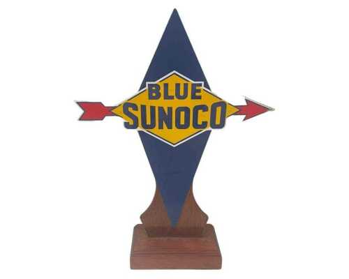 Blue Sunoco Die-Cut Enamel Sign *** NO RESERVE ***