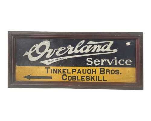 Overland Service Painted Tin Advertising Sign *** NO RESERVE ***