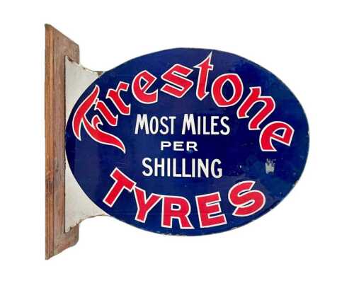 Firestone Tyres Enamel Sign *** NO RESERVE ***